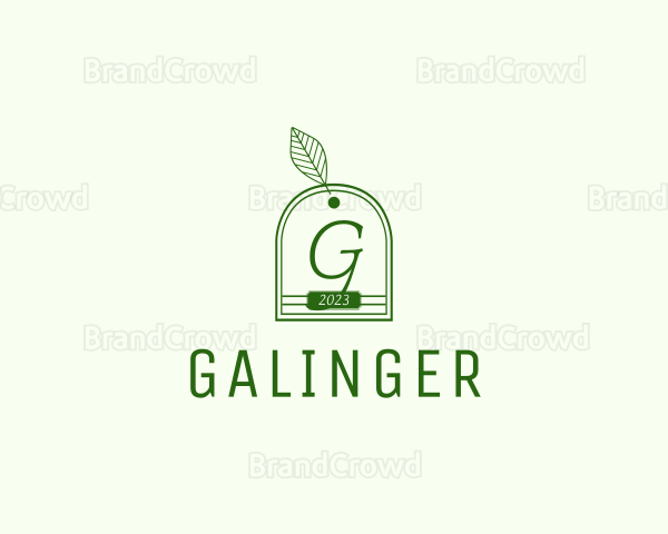 Outline Leaf Organic Teabag Logo
