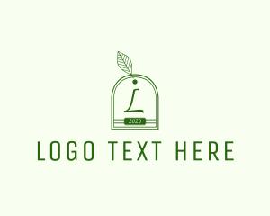 Brew - Outline Leaf Organic Teabag logo design