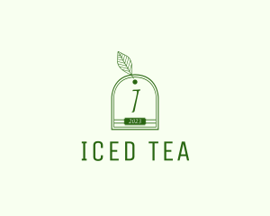 Outline Leaf Organic Teabag  logo design