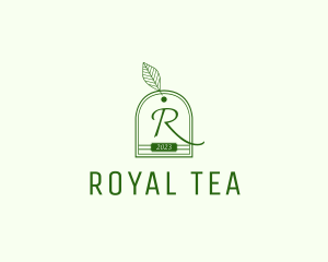 Outline Leaf Organic Teabag  logo design