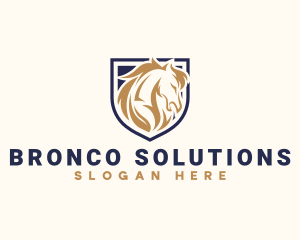 Stallion Shield Horse logo design