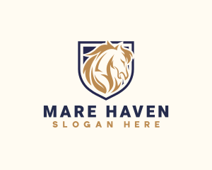 Mare - Stallion Shield Horse logo design