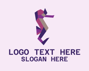 Origami - Folded Seahorse Craft logo design
