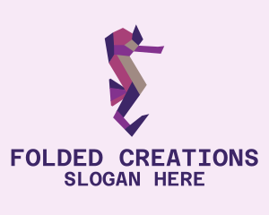 Folded Seahorse Craft logo design