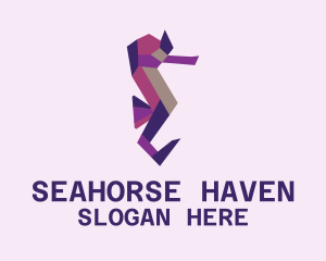 Folded Seahorse Craft logo design