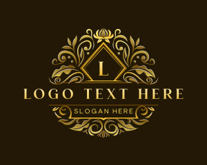 Lux - Floral Crest Insignia logo design