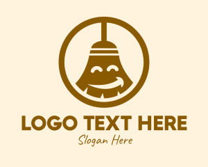 Broom - Happy Cleaning Broom logo design