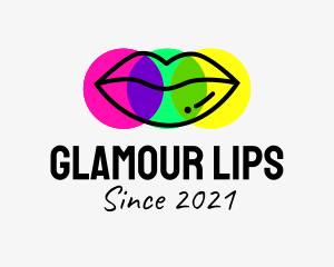 Colorful Lips Cosmetic logo design