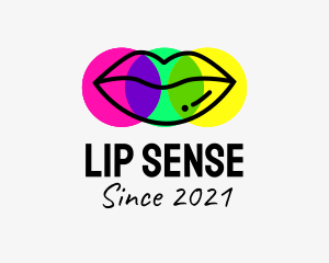 Colorful Lips Cosmetic logo design