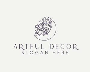 Flower Decor Moon  logo design