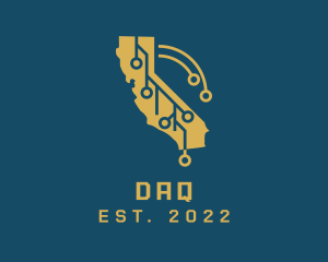 Country - California Technology Map logo design