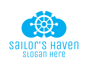 Boat Steering Wheel Cloud logo design