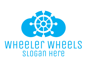 Boat Steering Wheel Cloud logo design