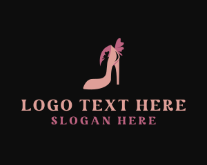 Shoe - High Heels Flower Fashion logo design