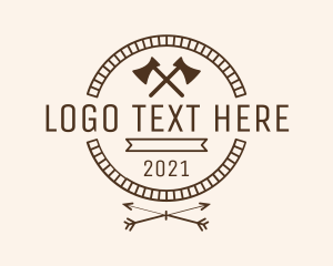 Hipster - Hipster Arrow Axe Badge logo design