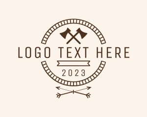 Logger - Hipster Arrow Axe logo design