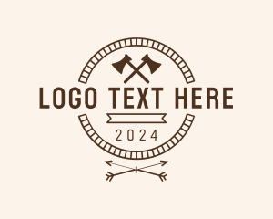 Shop - Lumberjack Arrow Axe logo design