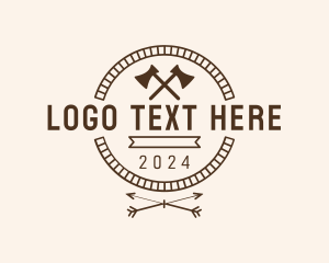 Arrow - Lumberjack Arrow Axe logo design