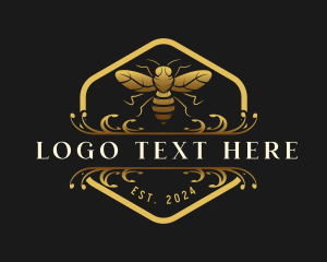 Beehive - Bee Apiary Farm logo design