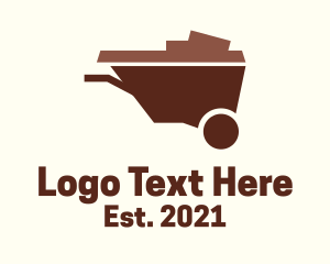 Land Developer - Brown Soil Wheelbarrow logo design