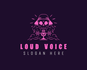 Smoke Skull Podcaster logo design