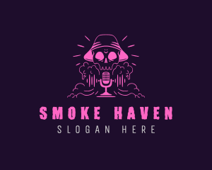 Smoke Skull Podcaster logo design