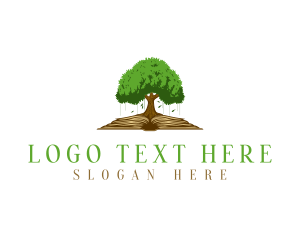 Wisdom - Tree Book Forest logo design