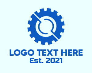 Engine - Blue Cogwheel Engine logo design