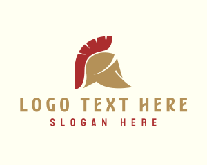 Medieval - Warrior Spartan Helmet logo design