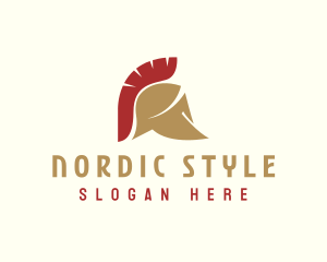 Scandinavian - Warrior Spartan Helmet logo design