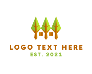 Cabin - House Garden Valley logo design