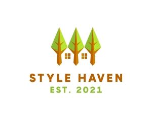 Hut - House Garden Valley logo design