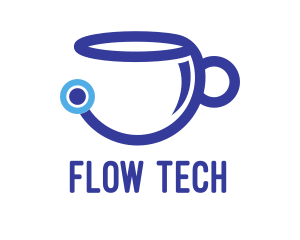 Tech Coffee Cup logo design