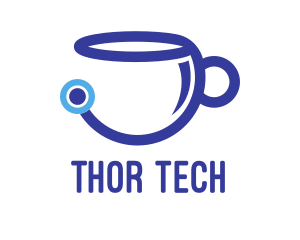 Tech Coffee Cup logo design