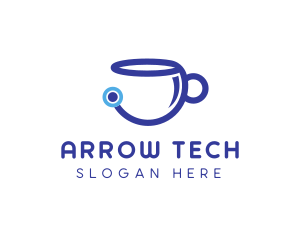 Tech Coffee Cup logo design