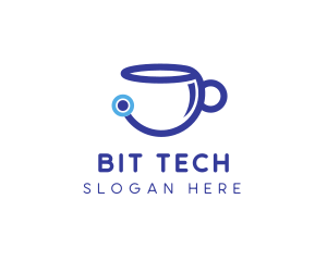 Tech Coffee Cup logo design