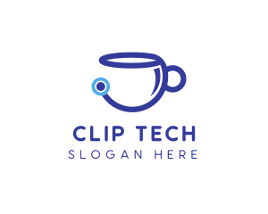 Tech Coffee Cup logo design