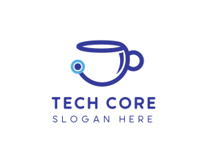 Tech Coffee Cup logo design