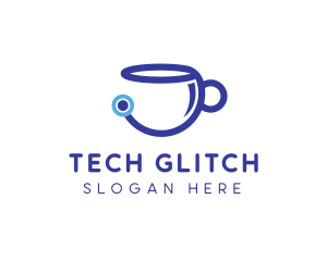 Tech Coffee Cup logo design