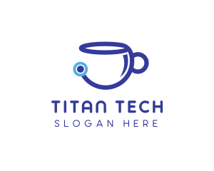 Tech Coffee Cup logo design