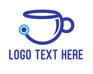 Internet Cafe - Tech Coffee Cup logo design