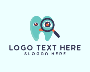 Magnifying Glass - Dental Checkup Tooth logo design