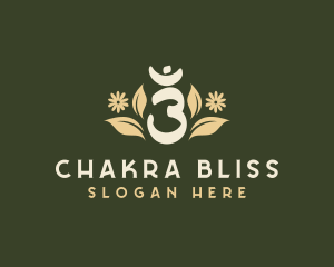 Chakra - Floral Yoga Meditation Symbol logo design