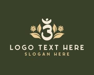 Spiritual - Floral Yoga Meditation Symbol logo design