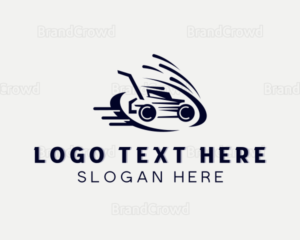 Fast Lawn Mower Gardening Logo