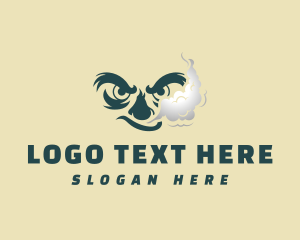 Hookah - Mad Face Smoker logo design