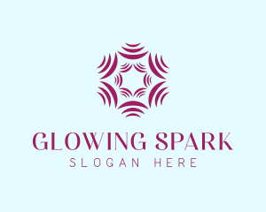 Abstract Spark Flower logo design