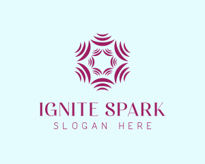 Abstract Spark Flower logo design