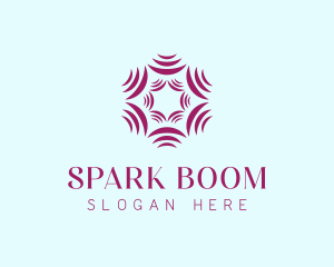 Abstract Spark Flower logo design