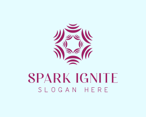 Abstract Spark Flower logo design